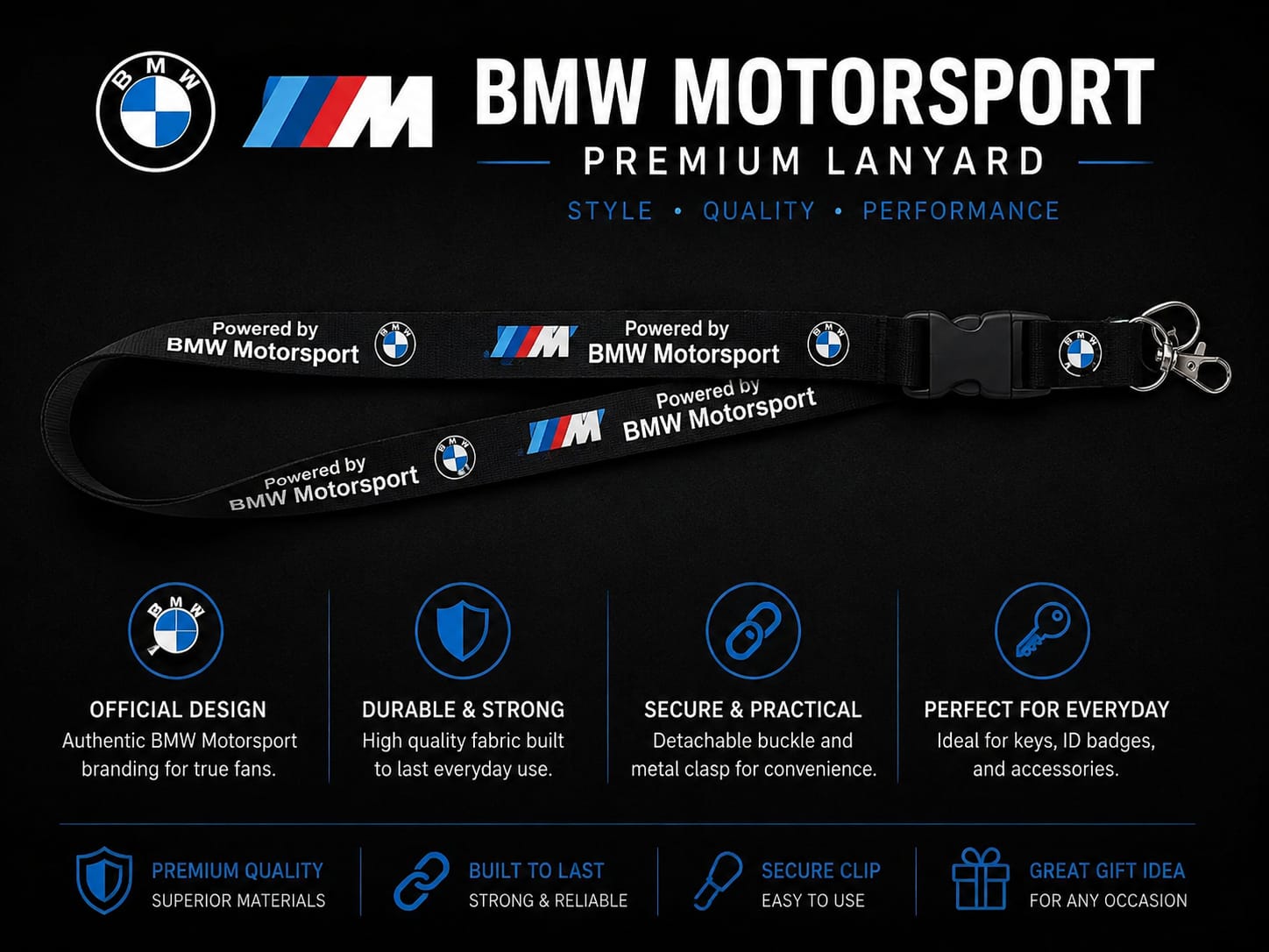 BMW Motorsport Premium Lanyard | Keys Locksmith