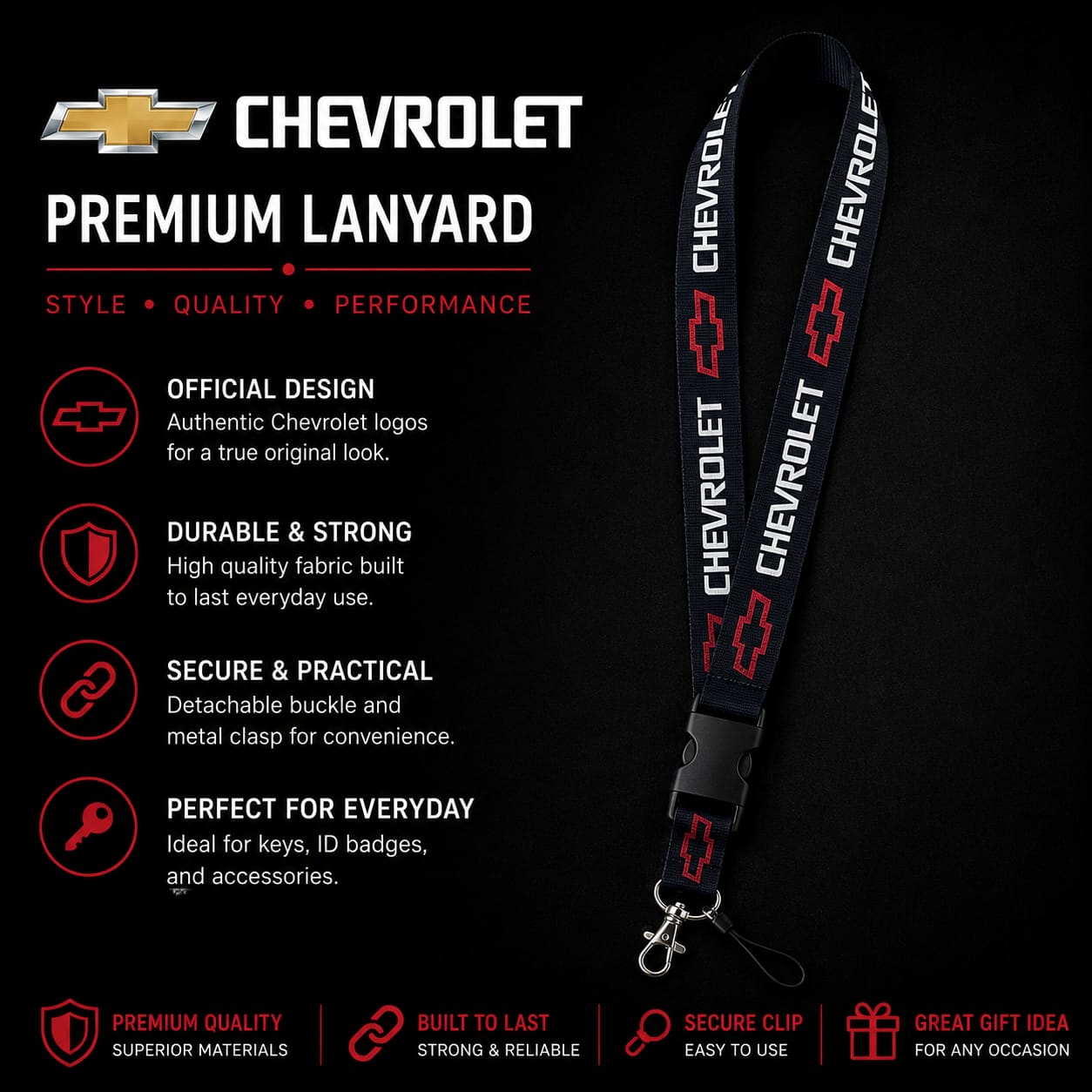 Chevrolet Premium Lanyard | Keys Locksmith