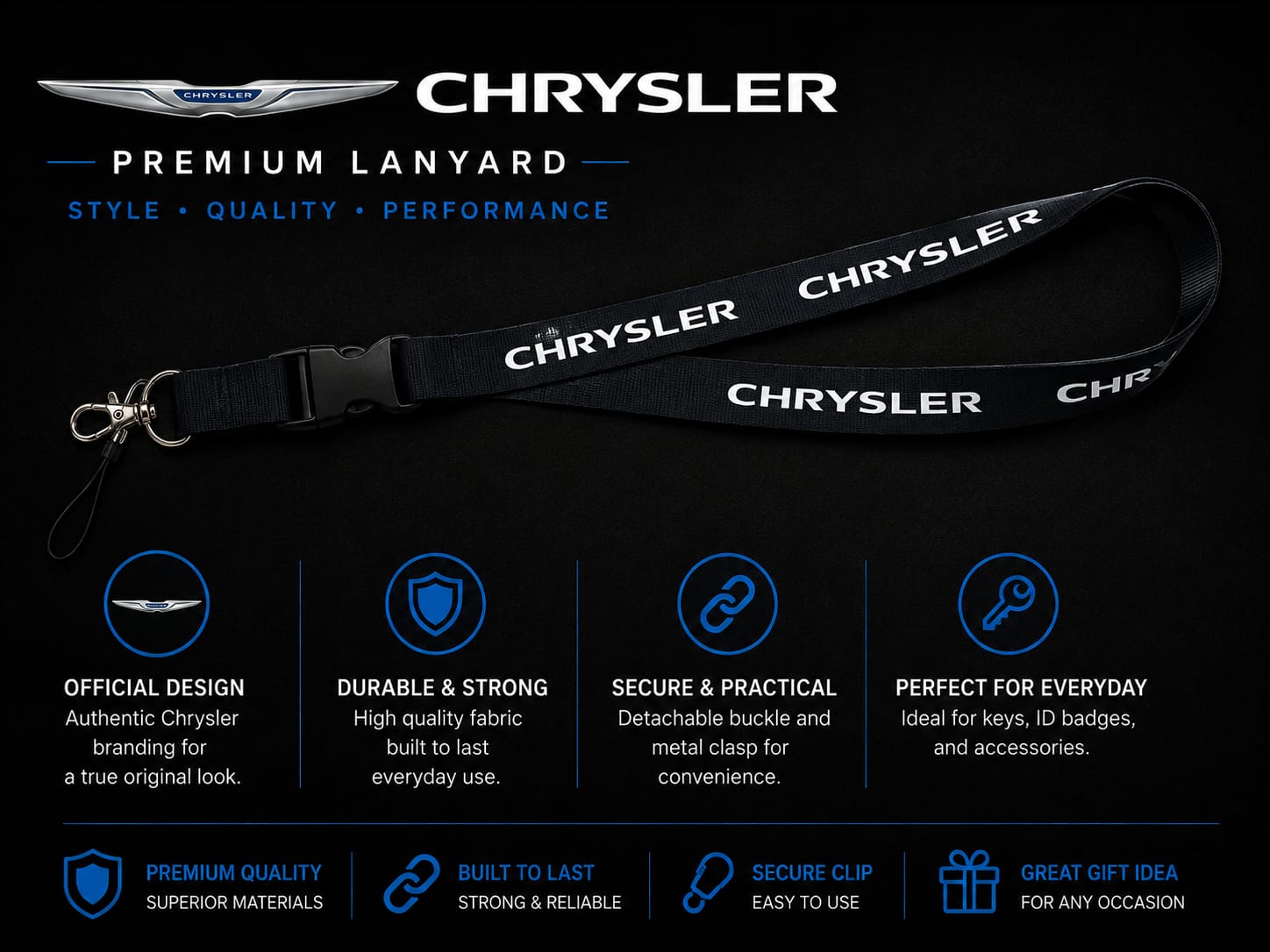 Chrysler Premium Lanyard | Keys Locksmith