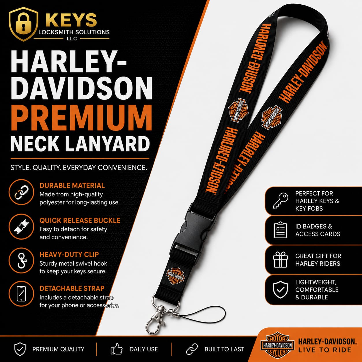Harley-Davidson Neck Lanyard | Keys Locksmith