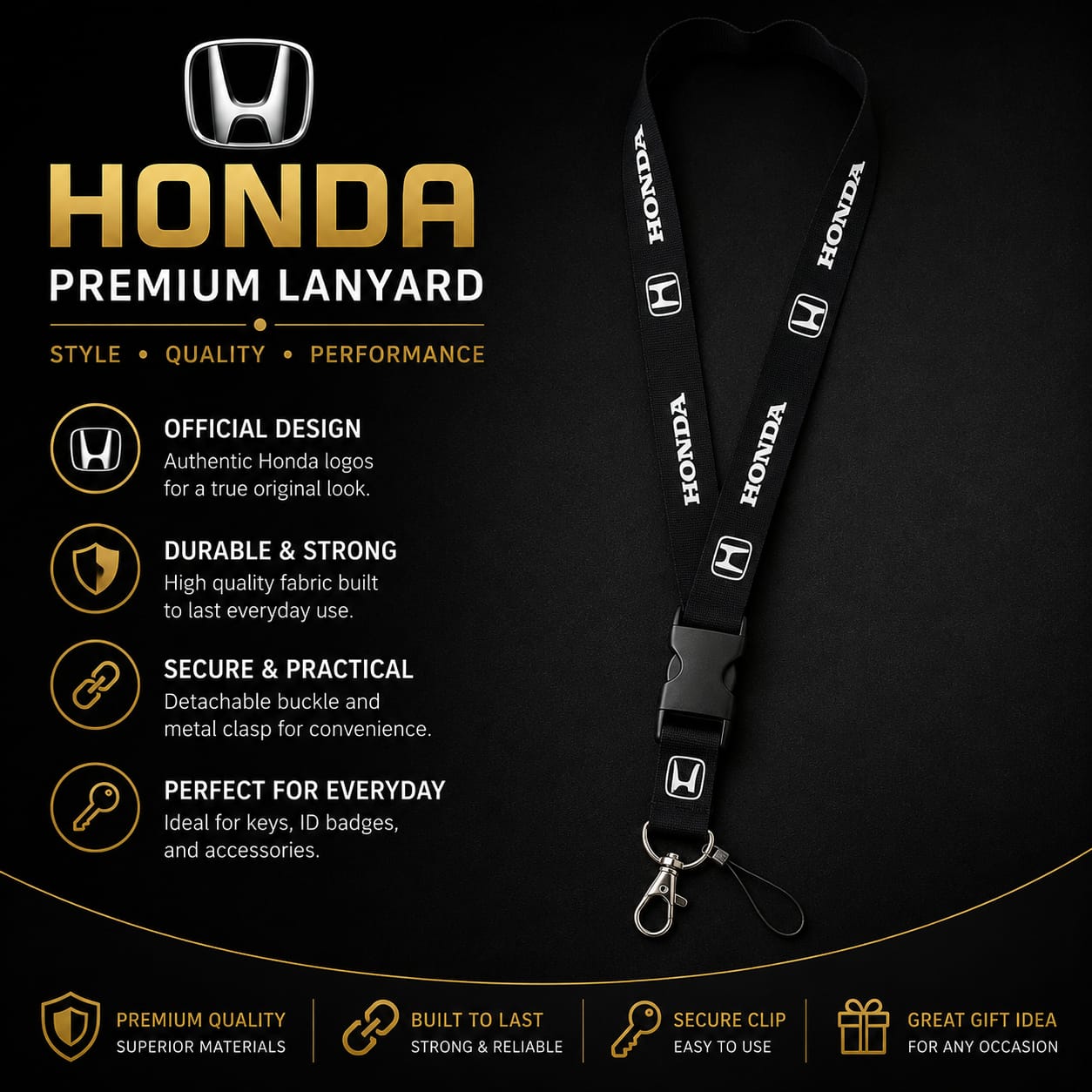 Honda Premium Lanyard | Keys Locksmith