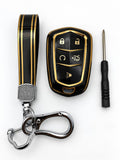 Title:
Cadillac 4-Button Smart Key Fob Cover with Wrist Strap & Keychain