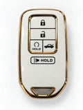 Honda 5-Button Key Fob Cover – White / Rose Gold