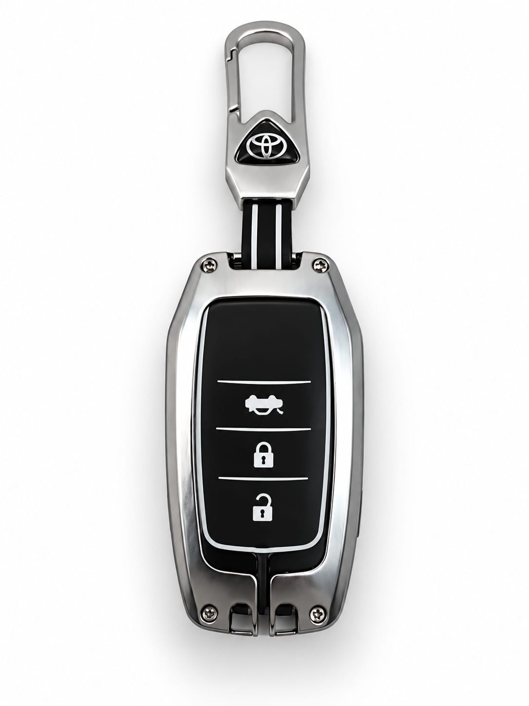 Title

Luxury Toyota 3-Button Smart Key Fob Cover – Heavy-Duty Metal Protective Case with Carabiner