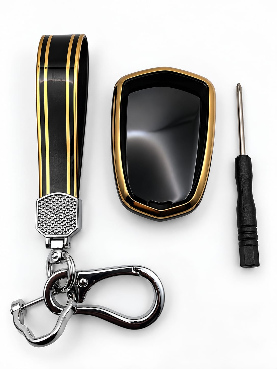 Title:
Cadillac 5-Button Smart Key Fob Cover with Wrist Strap & Keychain