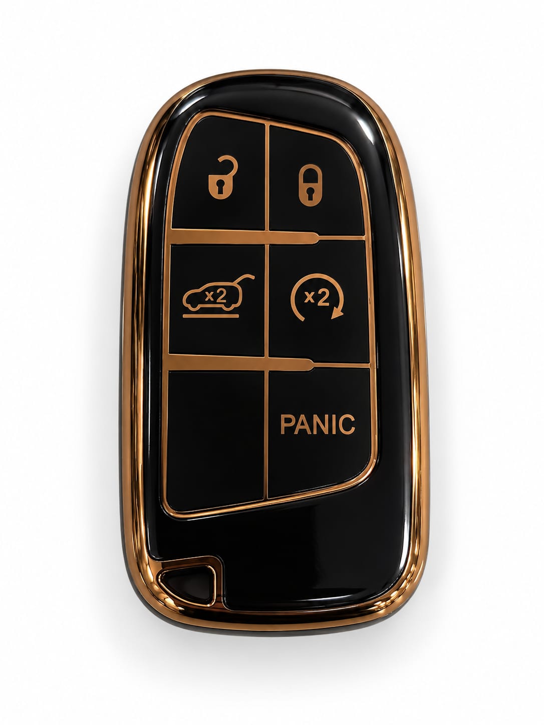Dodge/Jeep/Ram Modern Smart Key Cover – Black/Gold