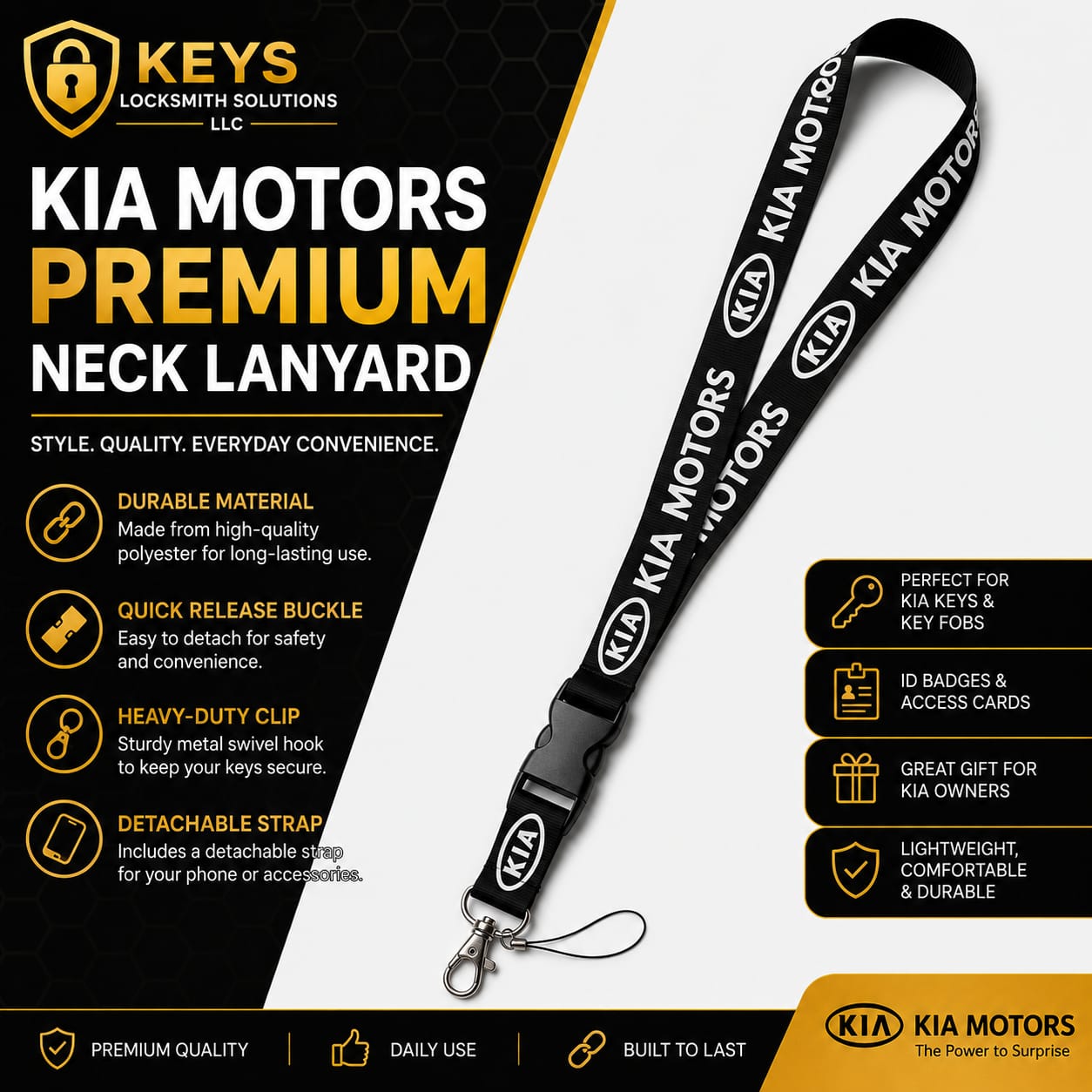 KIA Neck Lanyard | Keys Locksmith