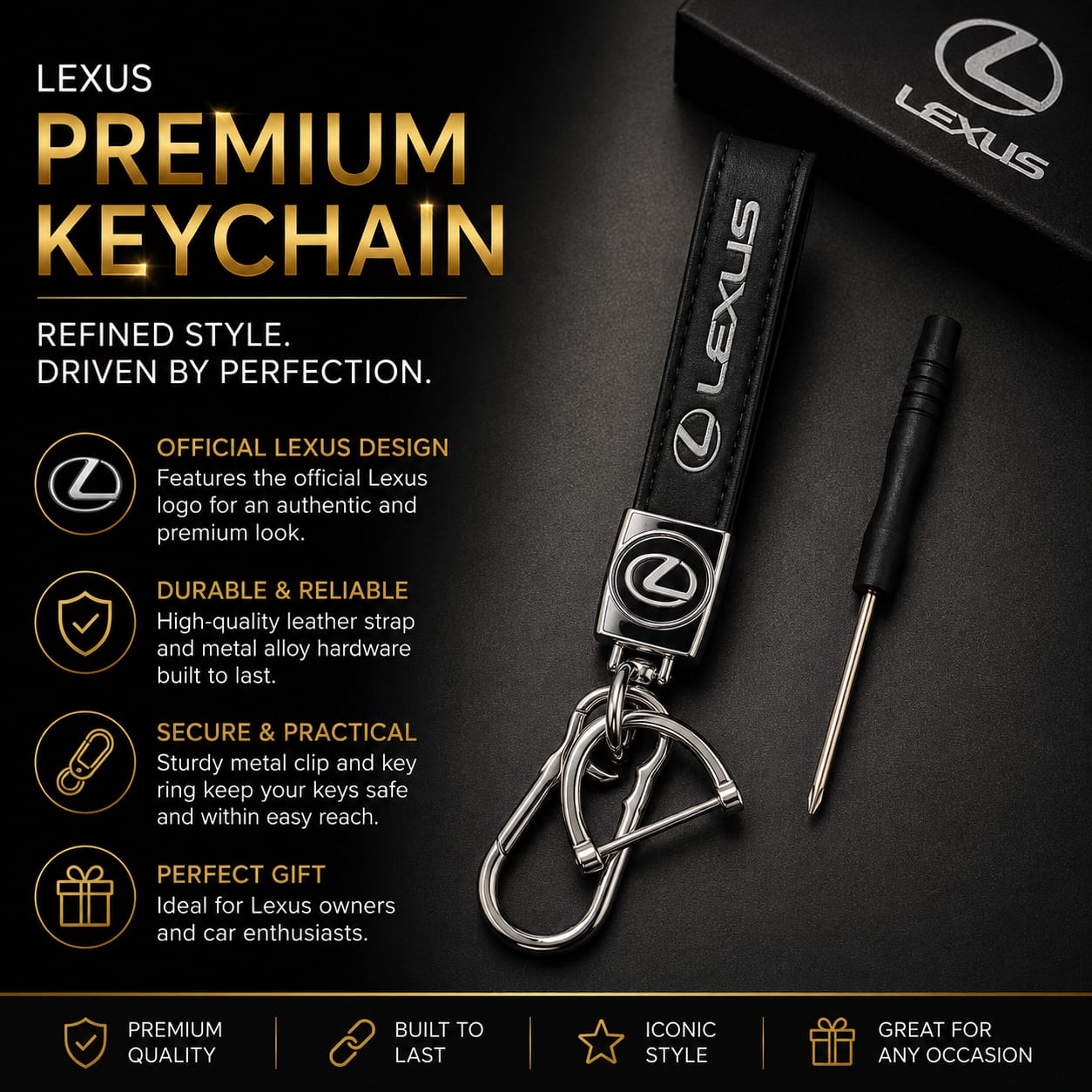 Lexus Premium Leather Keychain | Keys Locksmith