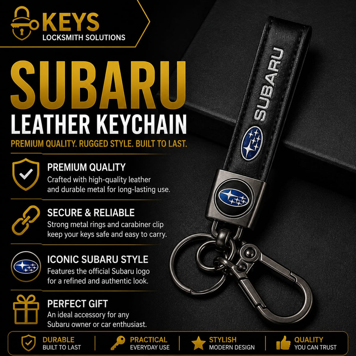 Subaru Leather Keychain & Key Holder | Keys Locksmith