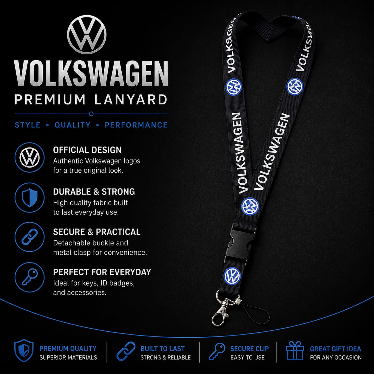 Volkswagen Premium Lanyard | Keys Locksmith