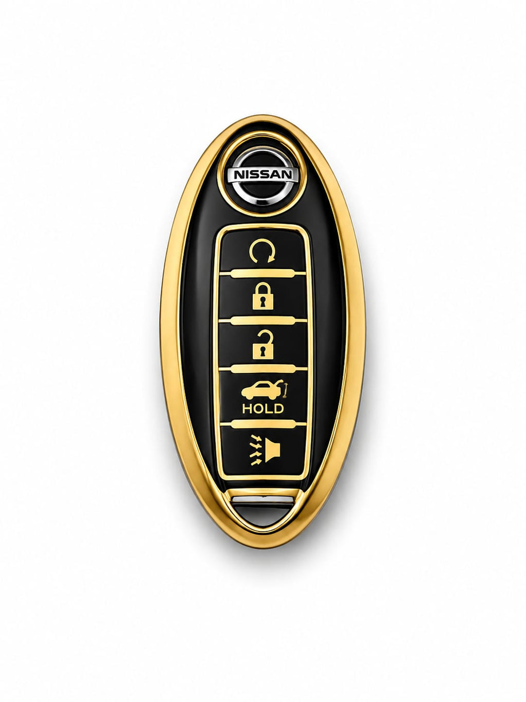 Nissan 5-Button TPU Key Fob Cover Black & Gold | Keys Locksmith