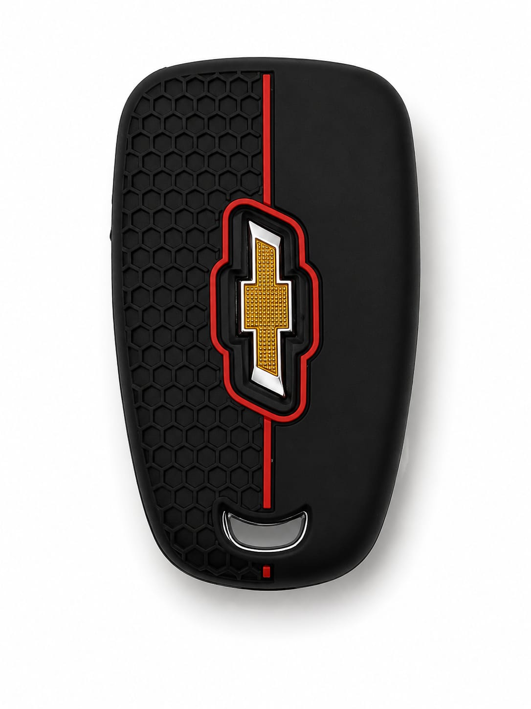 Chevy Oval Silicone Key Fob Cover Black & Red | Keys Locksmith