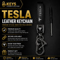 Tesla Leather Keychain