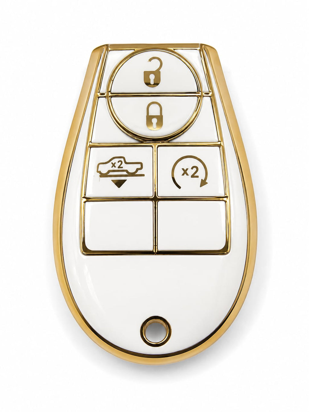 Jeep/Dodge/Ram Smart Key 4B Cover – White/Gold