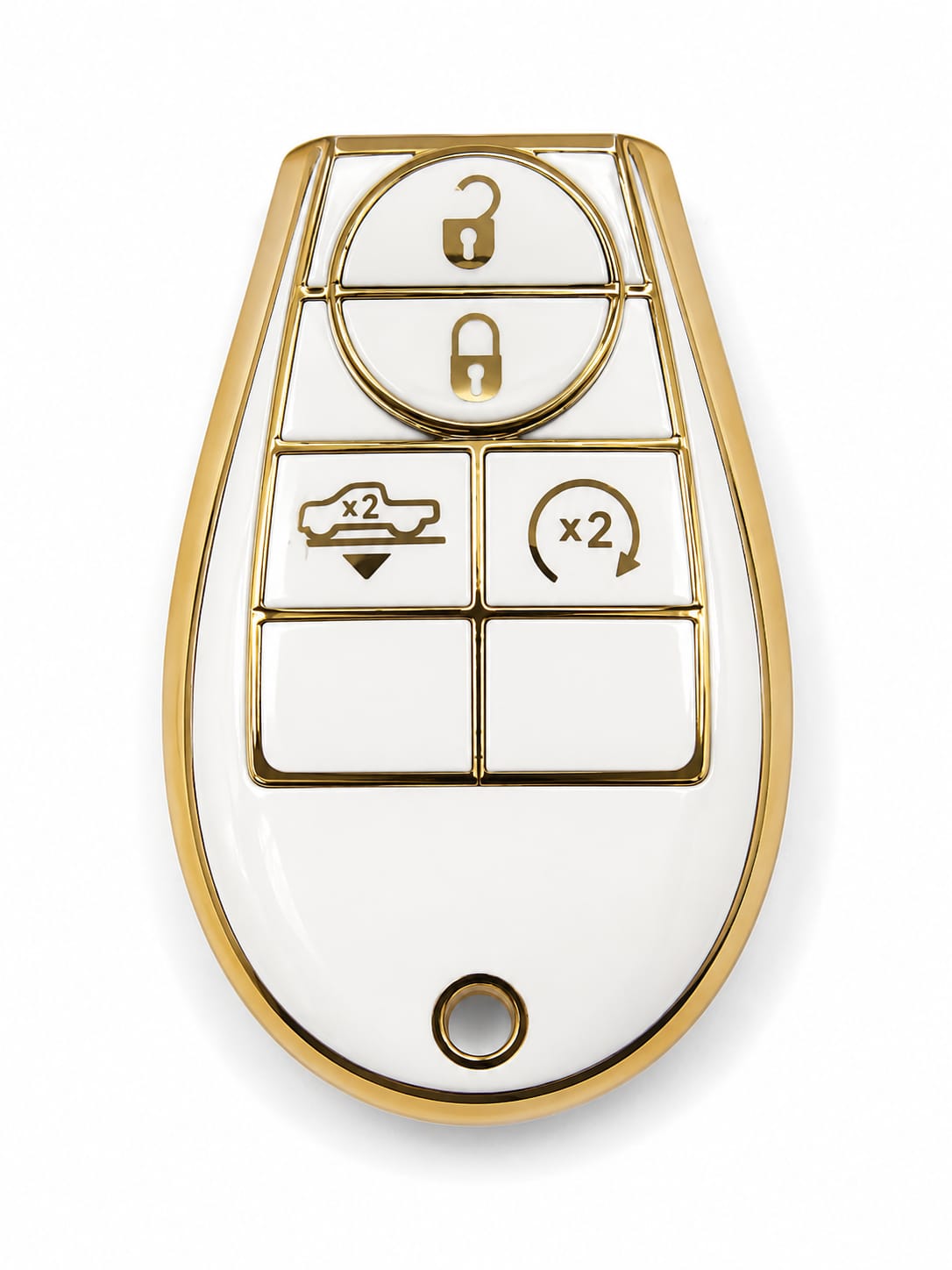 Jeep/Dodge/Ram Smart Key 4B Cover – White/Gold