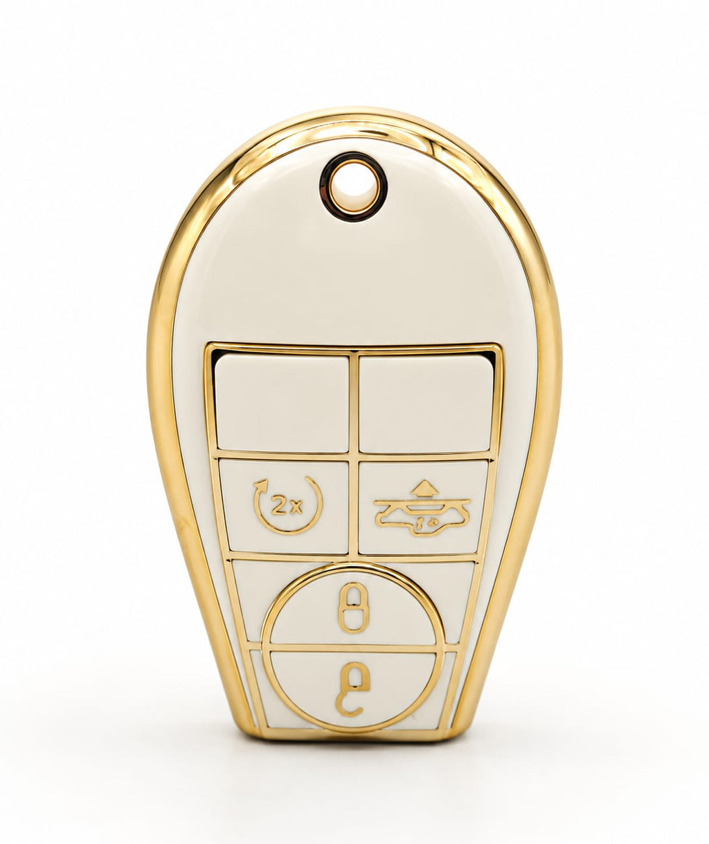 Jeep/Dodge/Ram Smart Key 4B Cover – White/Gold