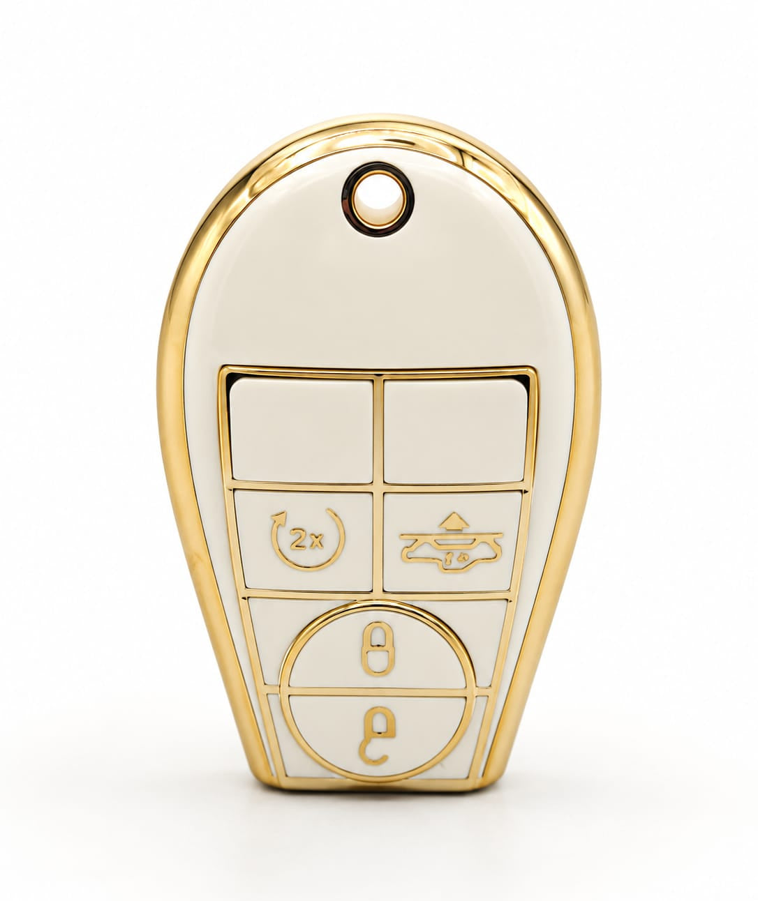 Jeep/Dodge/Ram Smart Key 4B Cover – White/Gold