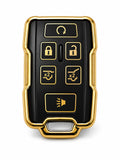 Chevy & GMC 6-Button Key Fob Cover – Black / Gold