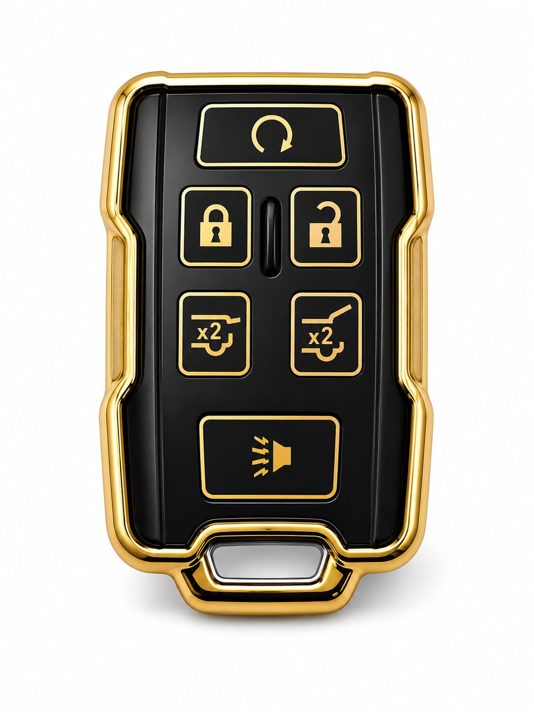 Chevy & GMC 6-Button Key Fob Cover – Black / Gold