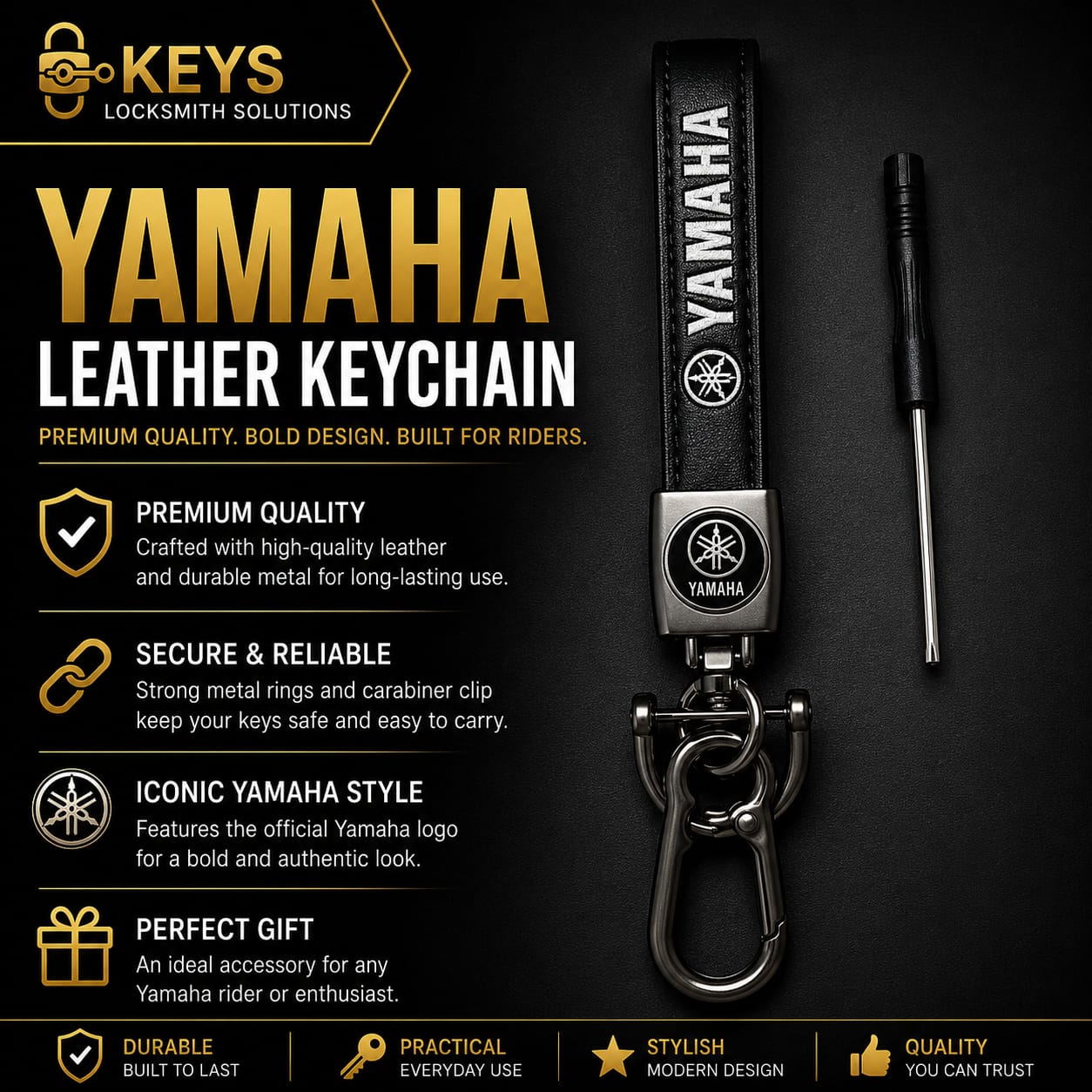 Yamaha Leather Keychain & Key Holder | Keys Locksmith