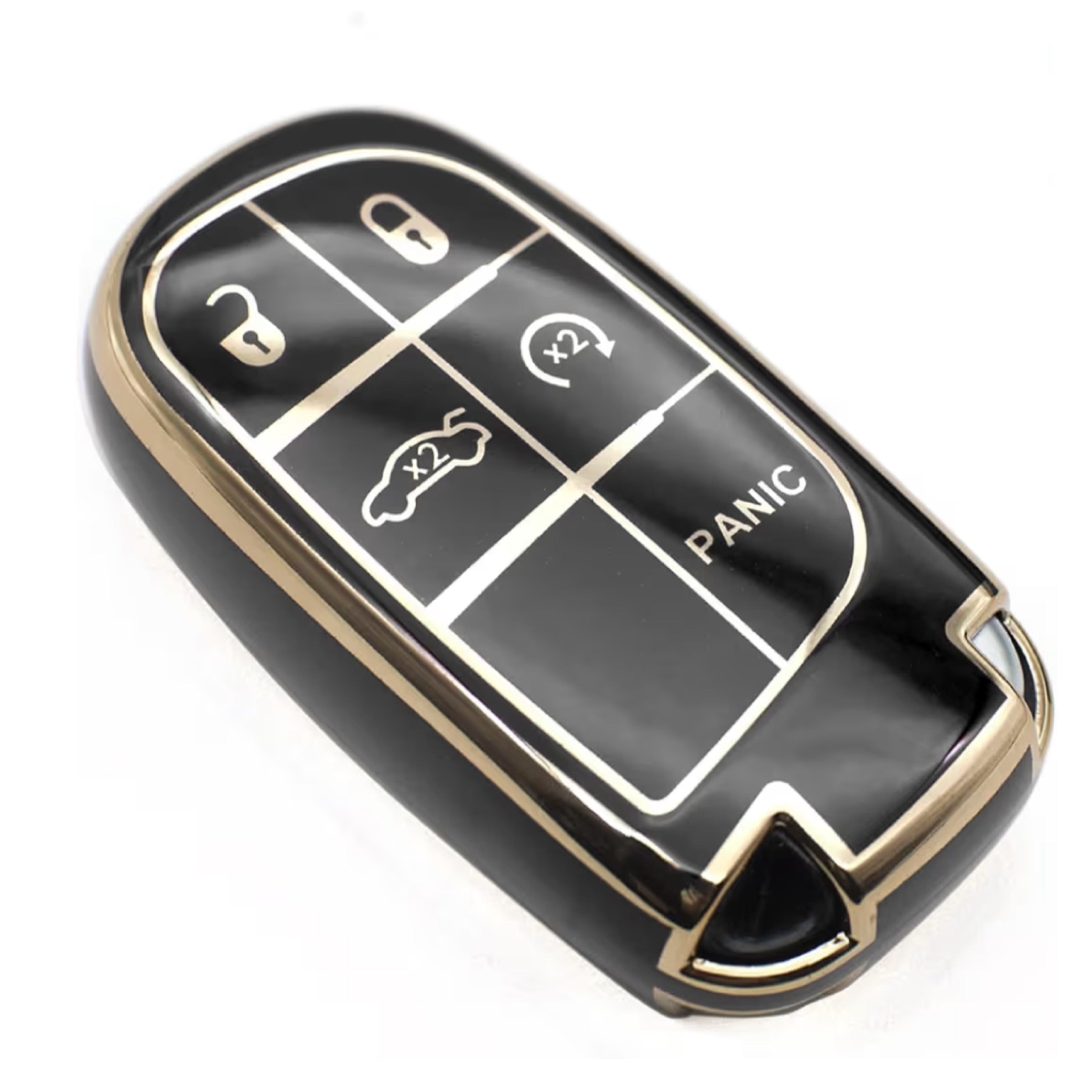 Dodge/Jeep/Ram Modern Smart Key Cover – Black/Gold