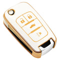 Chevy 5-Button Flip Key Fob Cover White Gold | Keys Locksmith