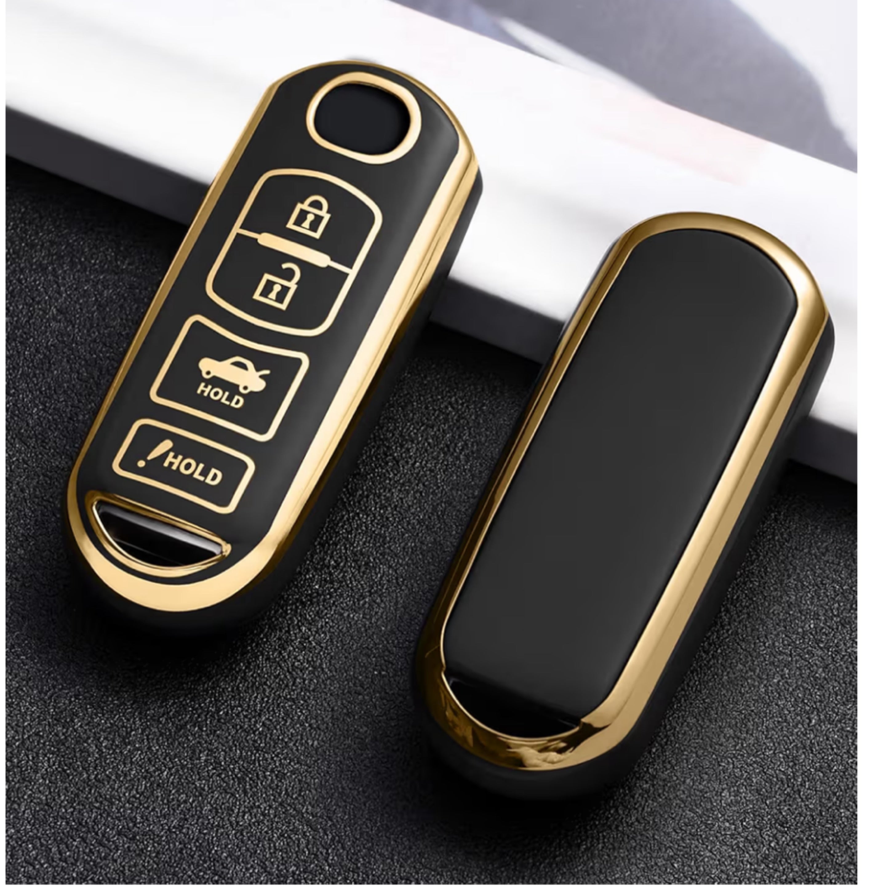 Mazda Smart Key Fob Cover Black/Gold | Keys Locksmith