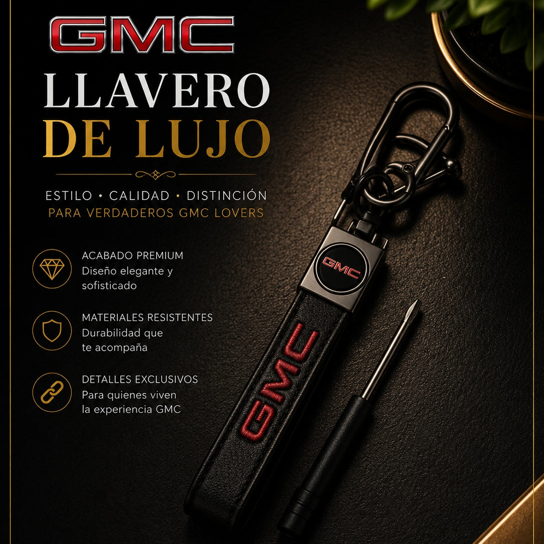 GMC Luxury Leather Keychain Black | Keys Locksmith