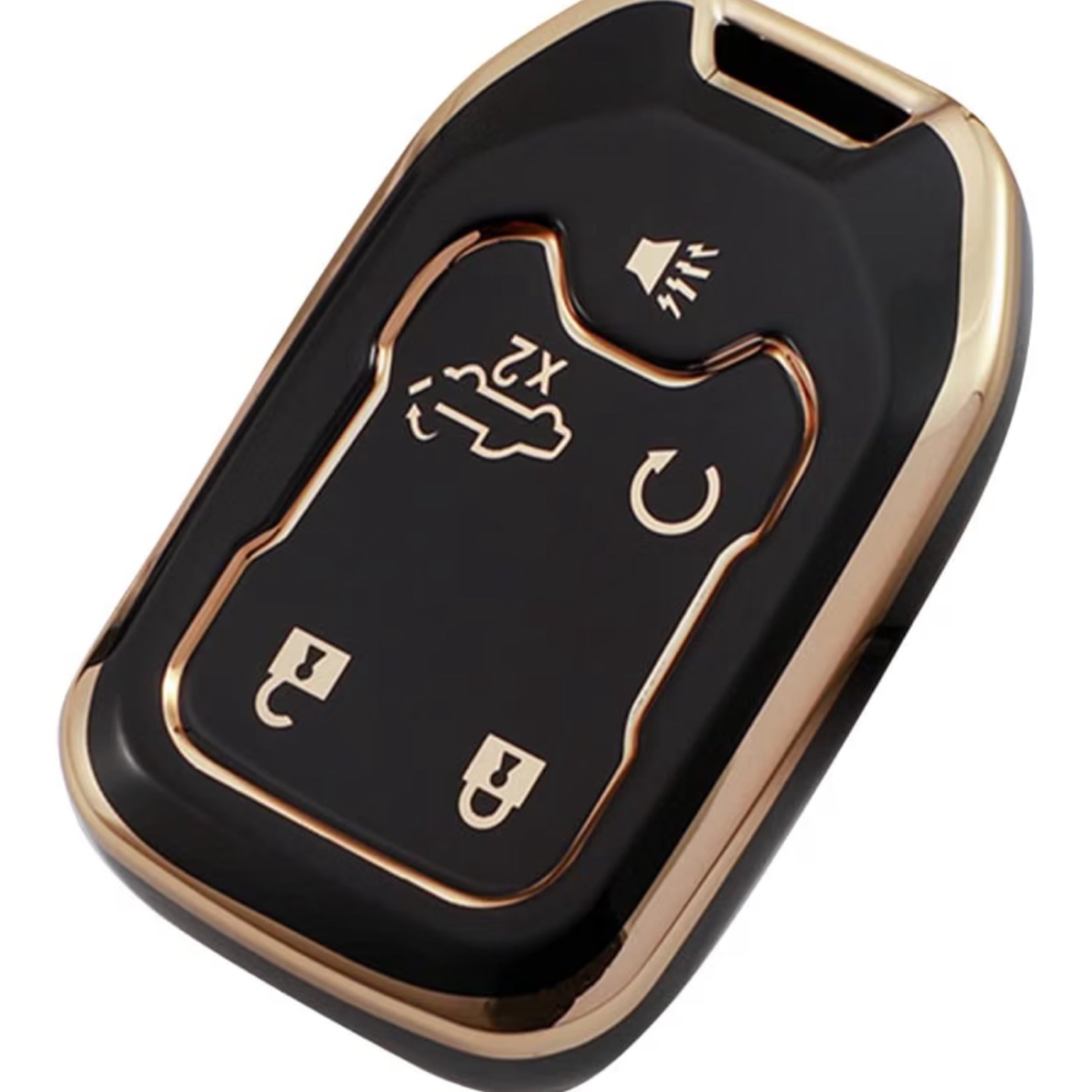 Chevy GMC 5-Button Key Fob Cover Black Gold | Keys Locksmith