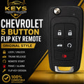 Chevrolet 5-Button Flip Key Remote 315MHz OHT01060512 | Keys Locksmith