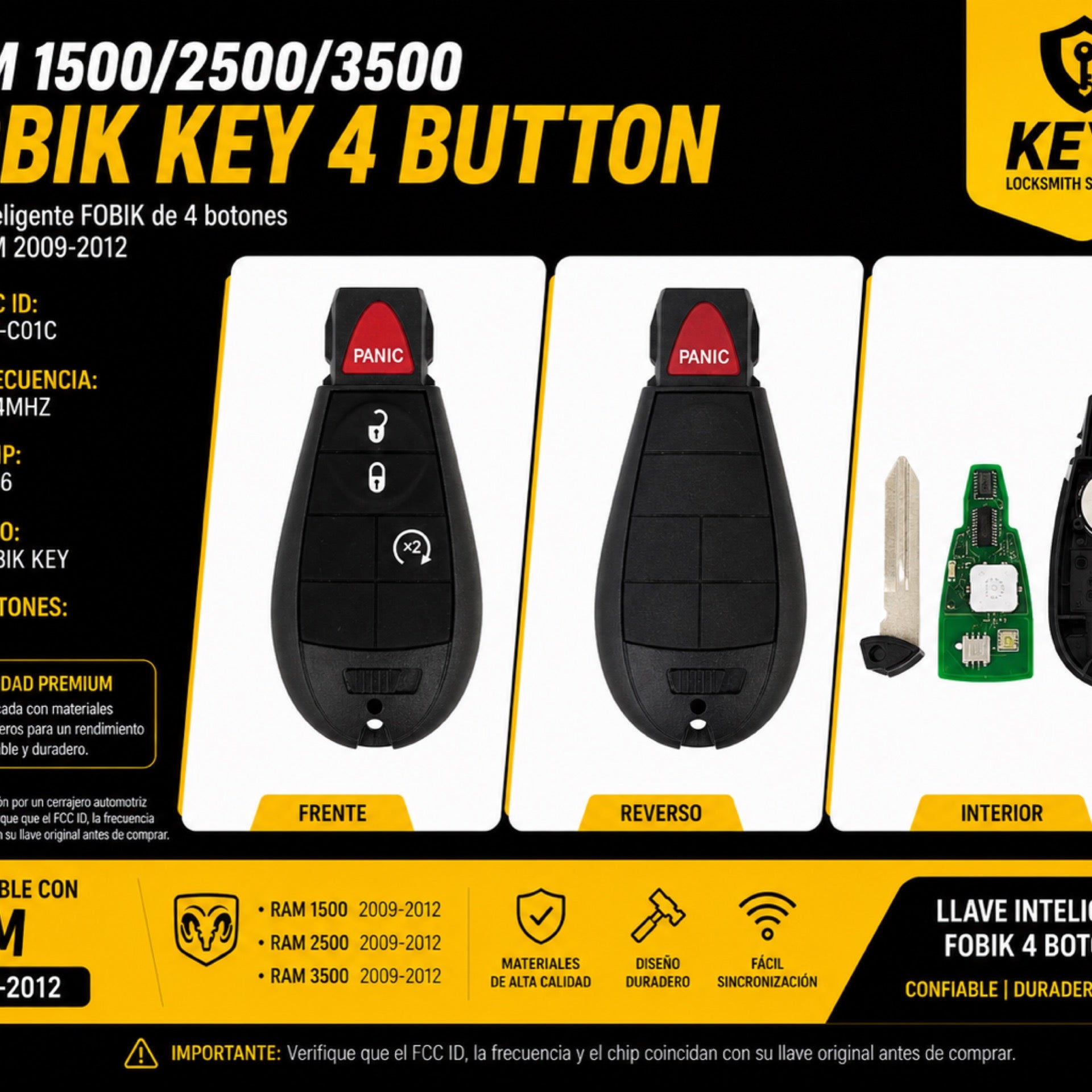 RAM 4-Button FOBIK Key IYZ-C01C