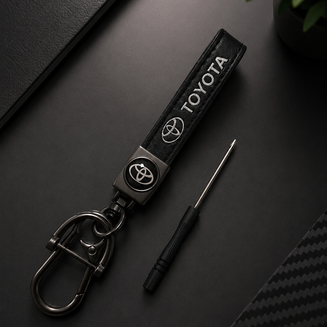 Toyota Leather Keychain Strap Gunmetal | Keys Locksmith