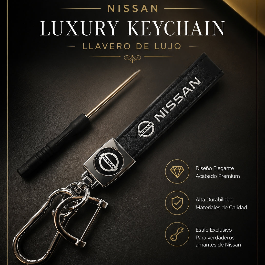 Nissan Luxury Leather Keychain Black | Keys Locksmith