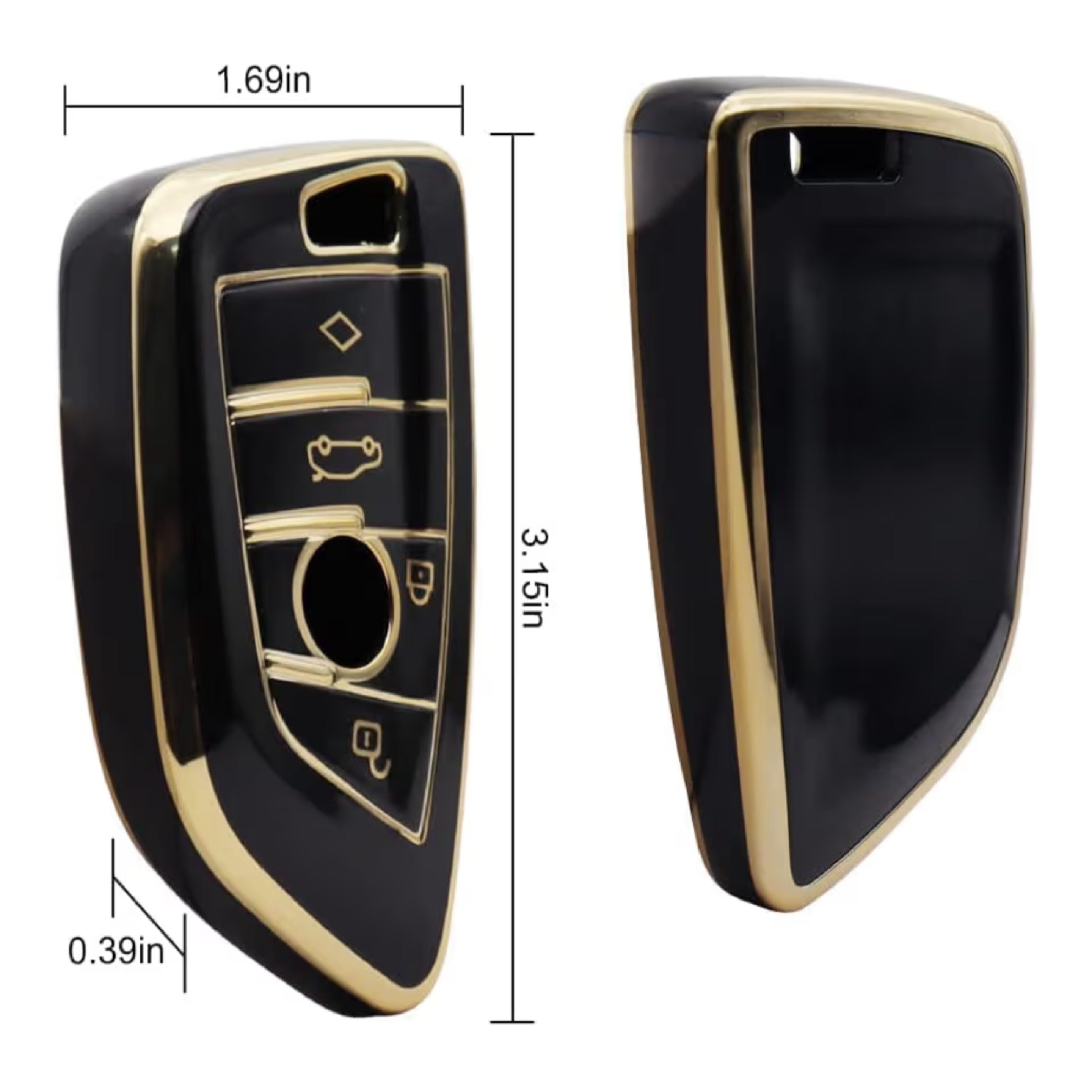 BMW Smart Key Fob Cover Black Gold | Keys Locksmith